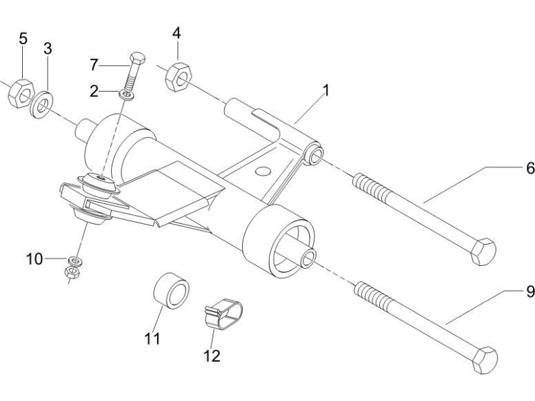 Sospensione del motore Vespa LXV 50 a 2 tempi