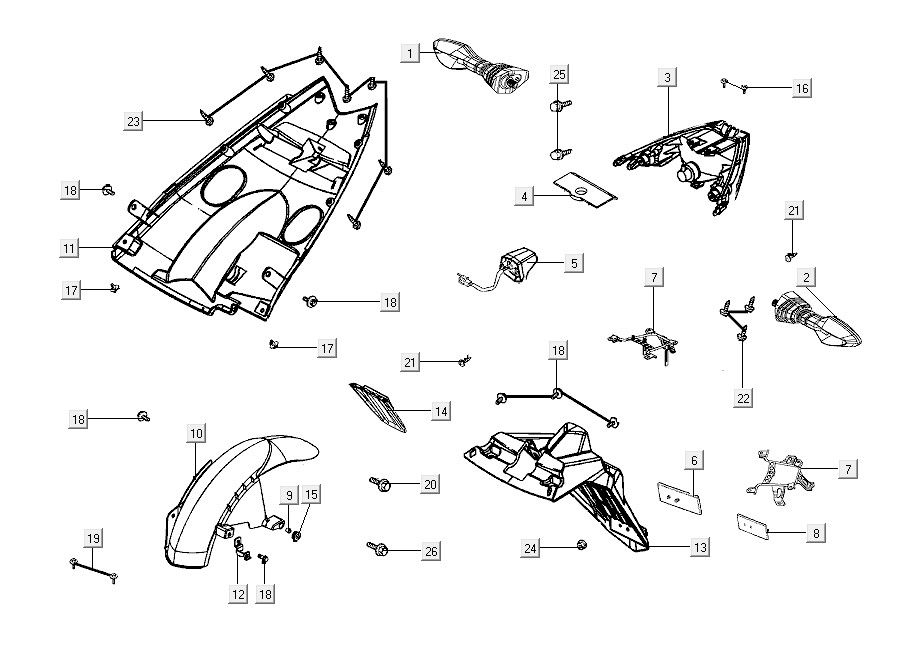 Tail light Kymco Super8 R E5