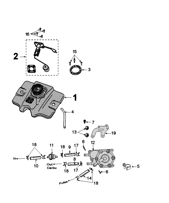 Serbatoio benzina - Peugeot Speedfight 4 50 4-stroke AC Blu/Nero