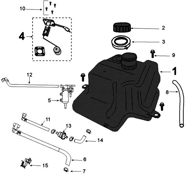 Serbatoio carburante - Pompa carburante Peugeot Kisbee 50 4T AC Euro 4