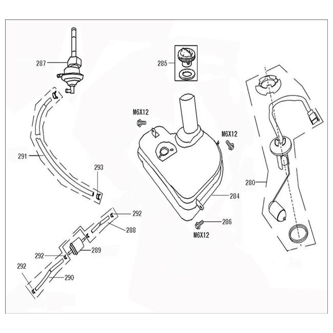 Serbatoio gas - Galleggiante serbatoio - Valvola a vuoto China Grande Retro
