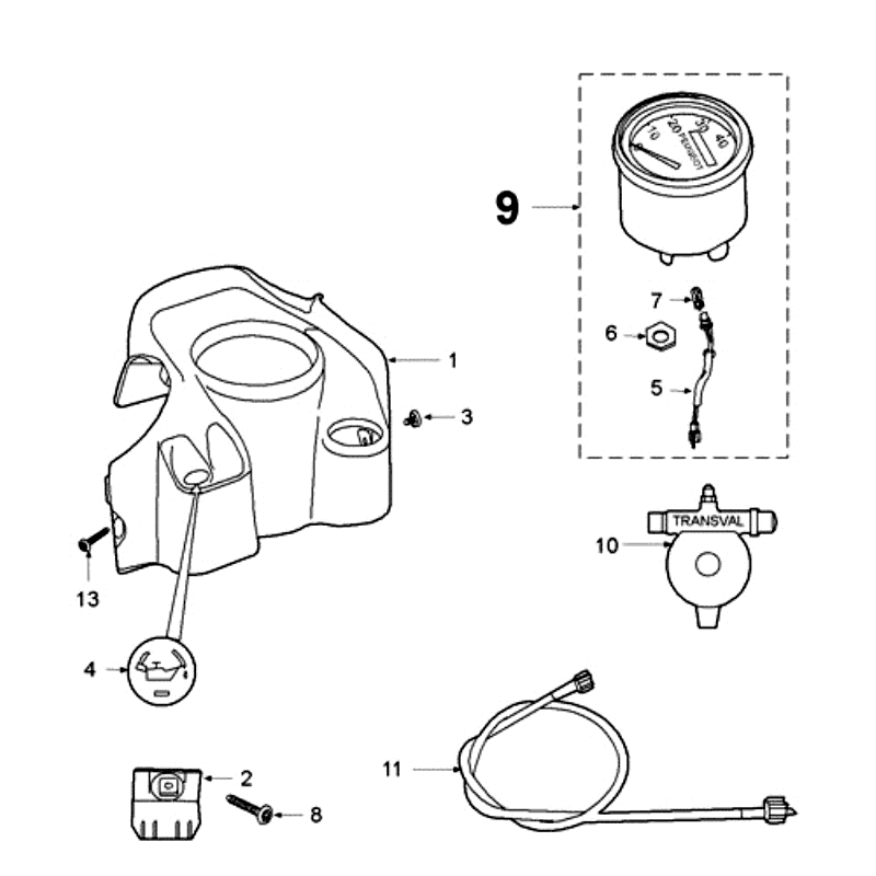 Contachilometri - Cockpit Peugeot Fox serbatoio olio rosso