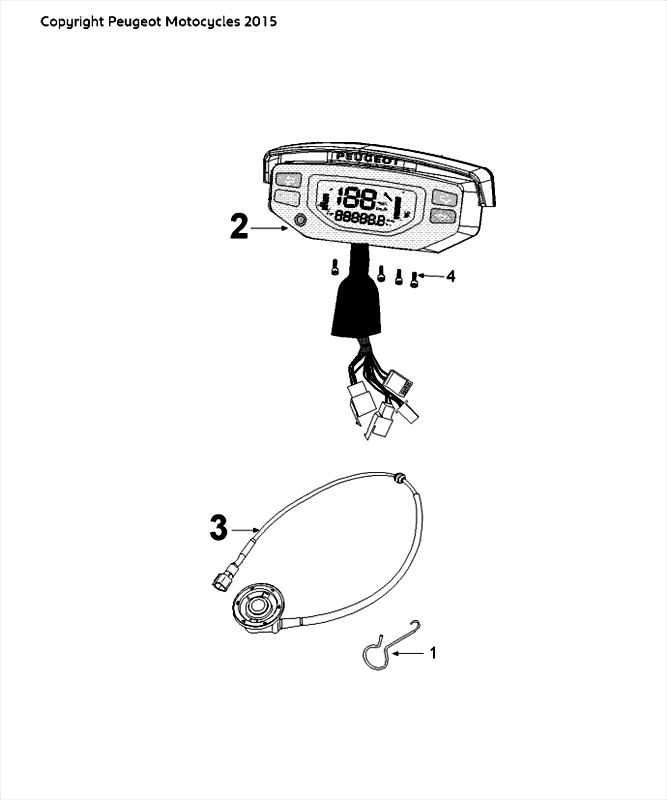 Contachilometri - Cockpit Peugeot Speedfight 4 50 2 tempi LC bianco