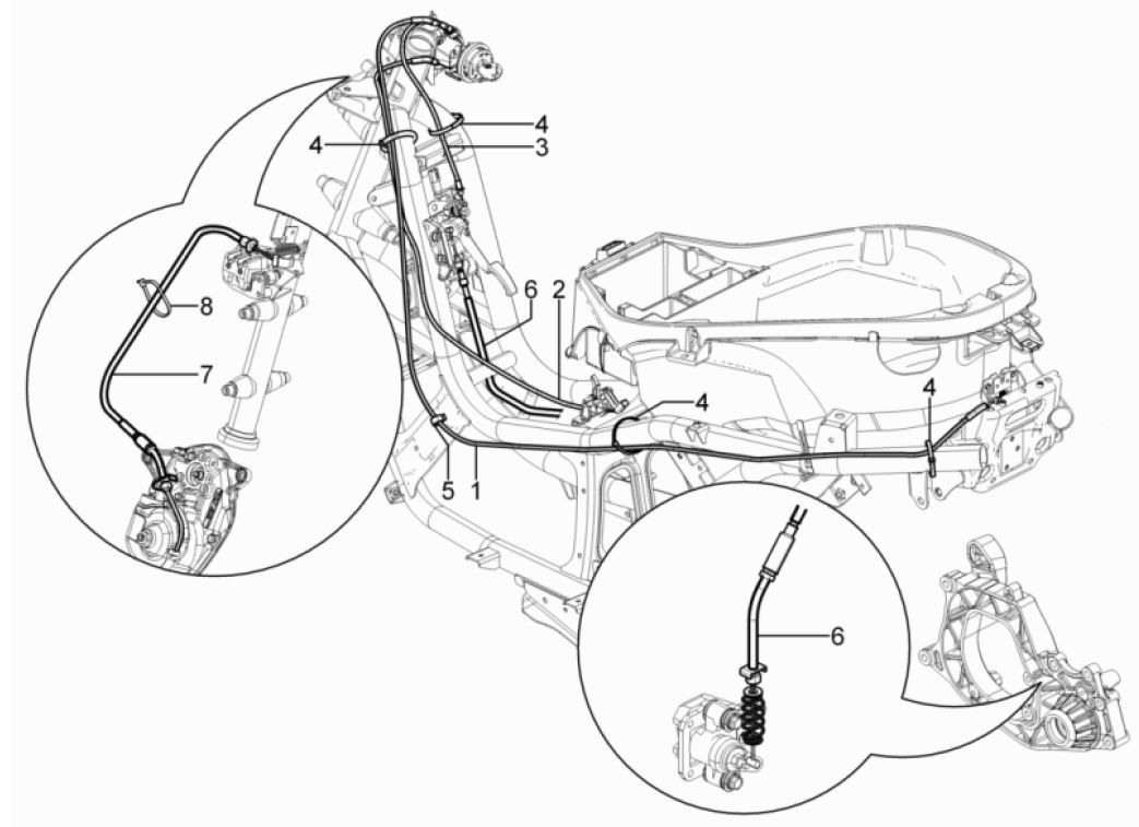 Cavi Freno - Cavo Valvola Serbatoio Piaggio MP3 300 HPE/300 HPE Sport ABS Euro 5 2020-2022