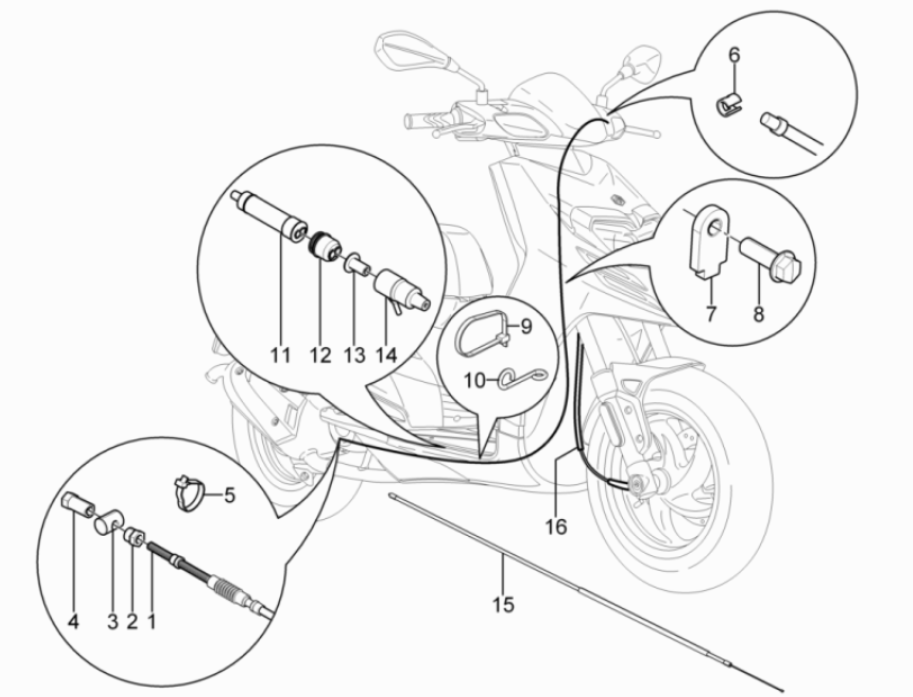 Cavo acceleratore Piaggio Typhoon 50 2 tempi Euro 3 2011