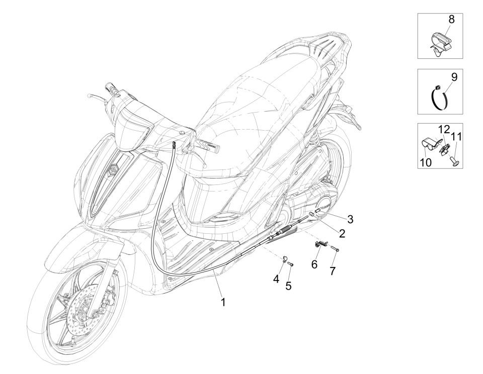 Cavo freno posteriore Piaggio Liberty 125 IGET 3V ABS Euro 5