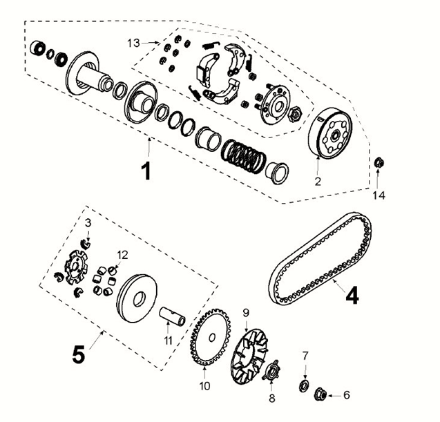 Trasmissione Peugeot Django 4 tempi E5