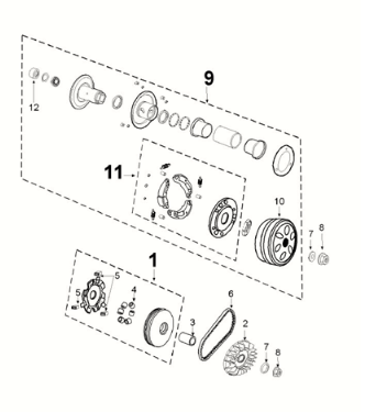 Transmission Peugeot Tweet 125 Z PRO 2021-2022
