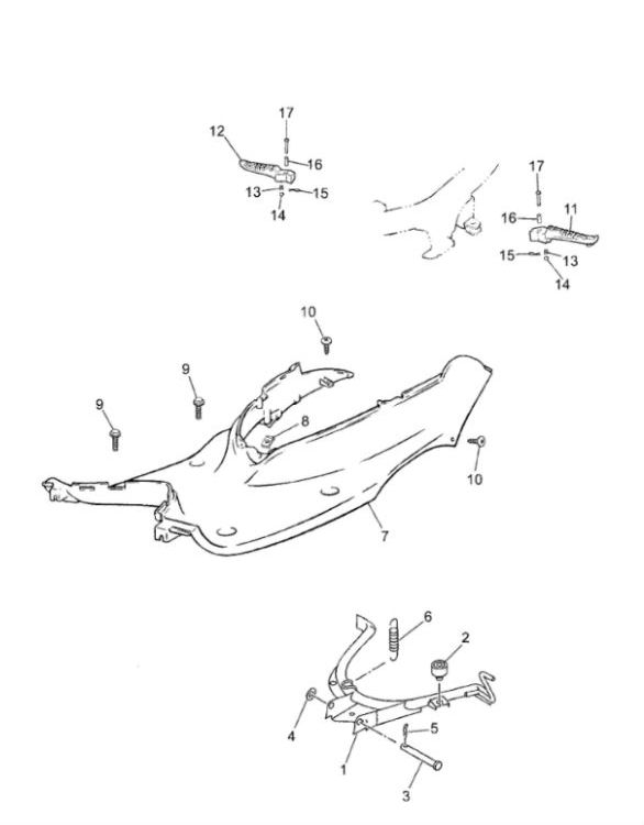 Pedana - Cavalletto centrale LC a 2 tempi per Yamaha Jog-R 50