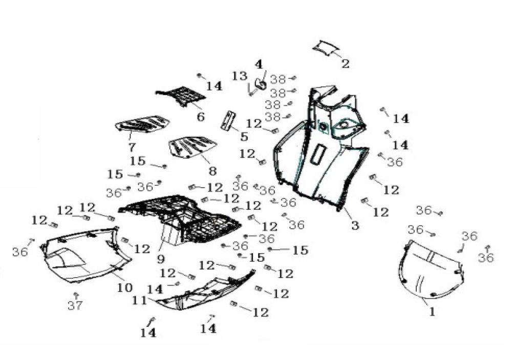 Pedana - Underspoiler Generic Roc 50 2 tempi 2010 argento 25