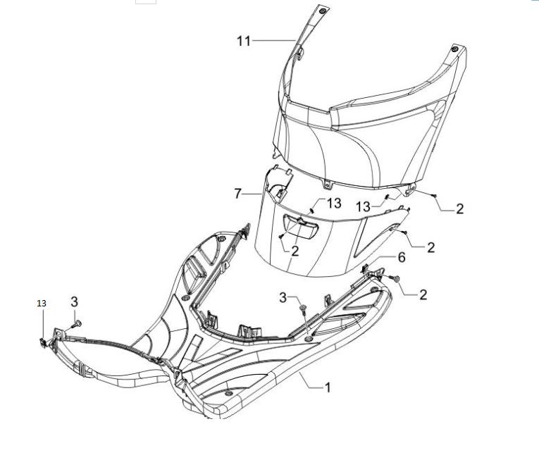 Pedana Piaggio Zip 2000 AC 4 tempi