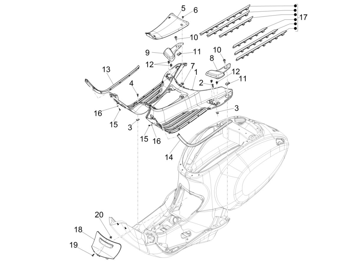 Pedana Vespa Sprint 125 3V IE ABS Euro 5 2021