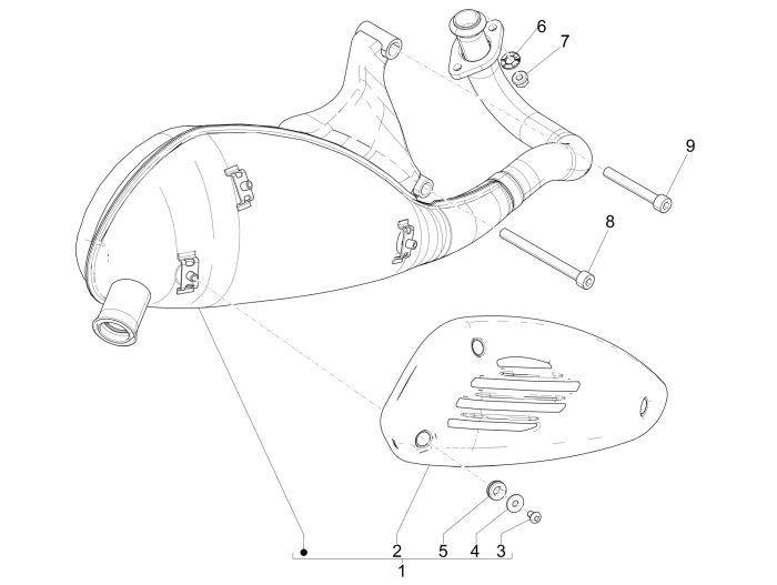 Scarico Vespa Sprint 25km 4 tempi a 2 valvole