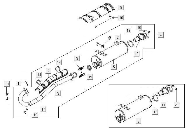 Scarico Kymco MXU 400