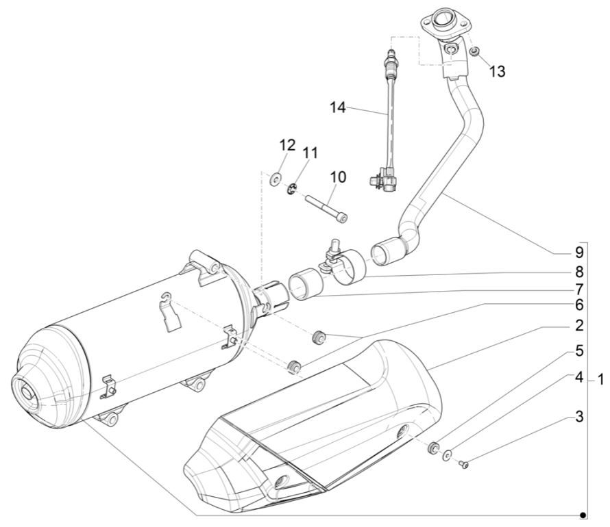 Scarico Piaggio Medley 125 ABS Euro 5 2021-2022
