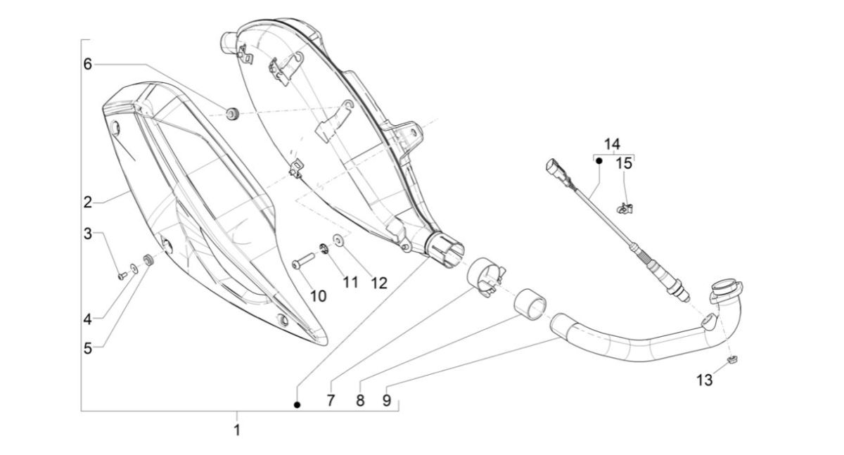 Scarico Piaggio MP3 300 HPE/300 HPE Sport ABS Euro 5 2020-2022