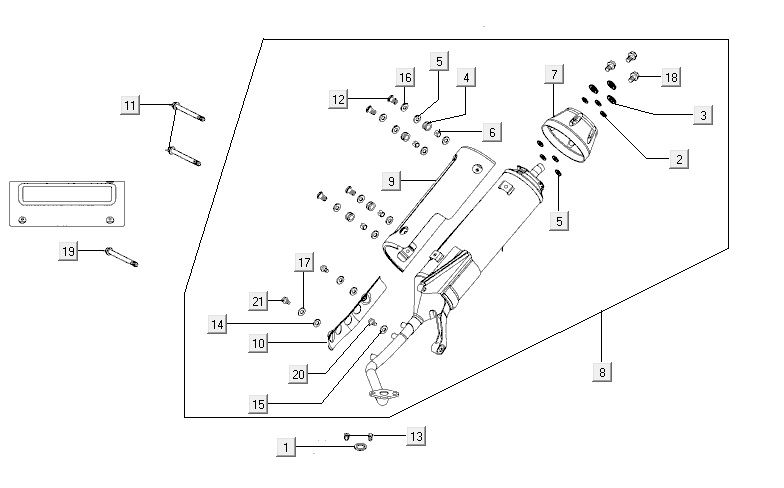 Scarico Kymco Agility CITY 16 150