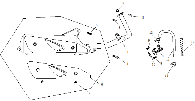 Scarico China Ape 50 marrone