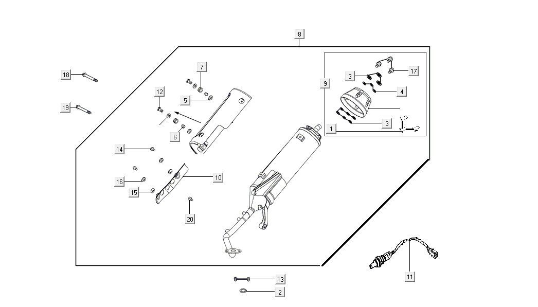 Scarico Kymco Agility 16'+ 50i 4 tempi Euro 4 rosso