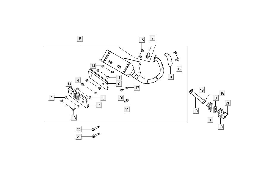 Scarico Kymco DJ 2 tempi Silver
