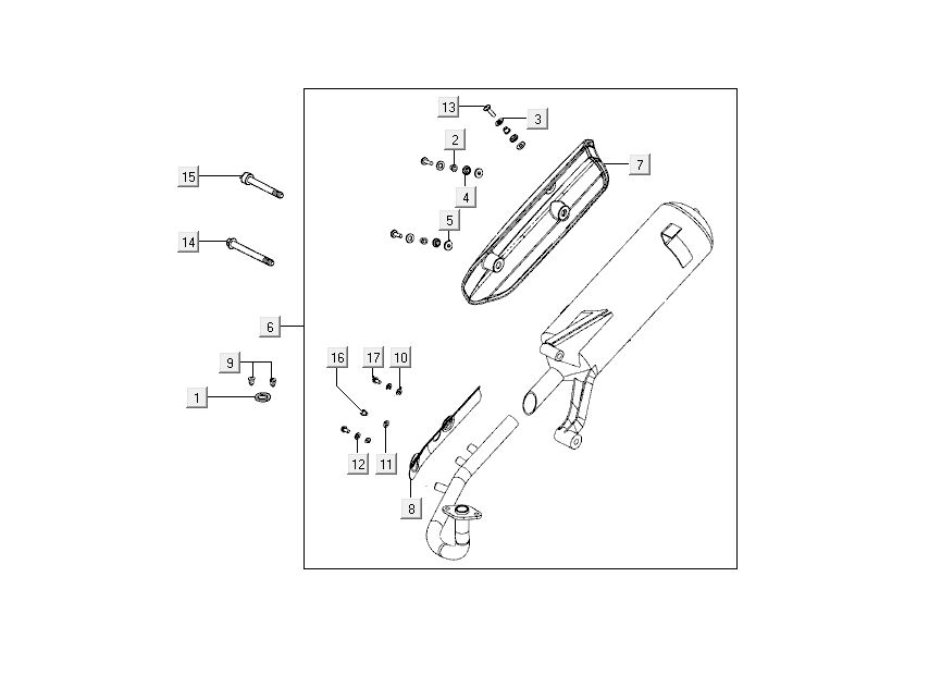 Scarico Kymco Like TT 4 tempi diamantato bianco