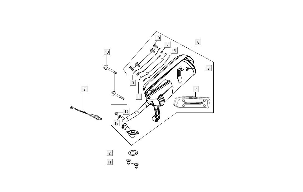 Scarico rosso Kymco New Sento 50i 4 tempi