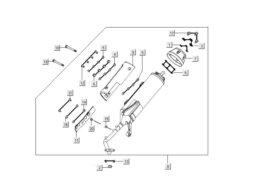 Scarico Kymco People S 50 4 tempi Grigio opaco