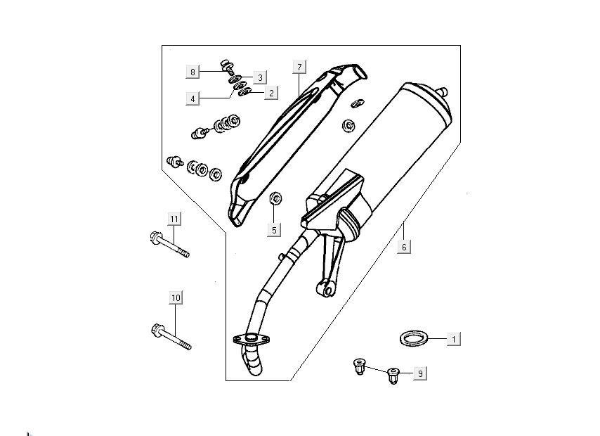 Scarico Kymco Sento 50 4 tempi Black Gloss