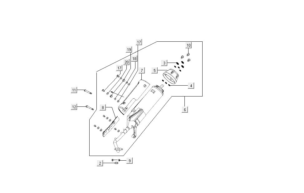 Scarico arancione Kymco Super8 50 4 tempi 2007-2009