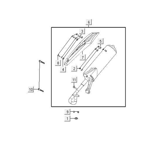 Scarico Kymco VP50 4 tempi AcTecho argento