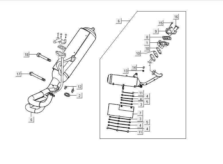 Scarico Kymco Yup 50 2 tempi AC rosso