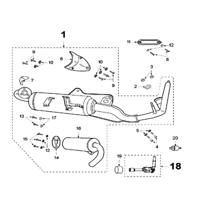 Scarico LC nero Peugeot Speedfight 3 50 2 tempi