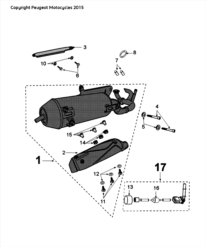 Scarico Peugeot Speedfight 4 50 2 tempi LC nero/rosso