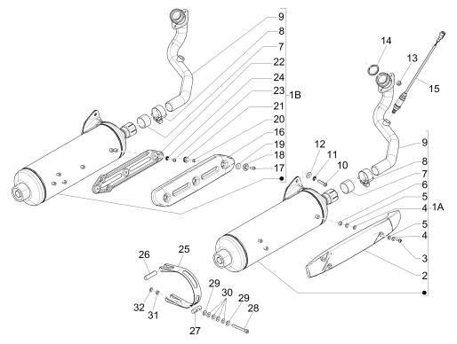 Scarico sportivo MP3 500 LT 2014-2016