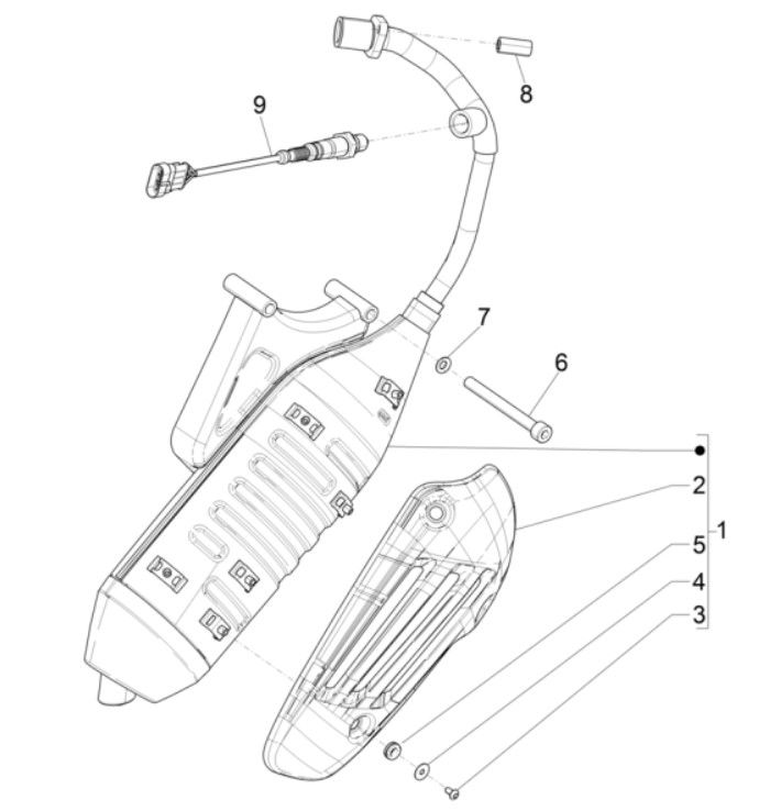 Scarico Vespa 4 tempi IGET 3V Euro 4