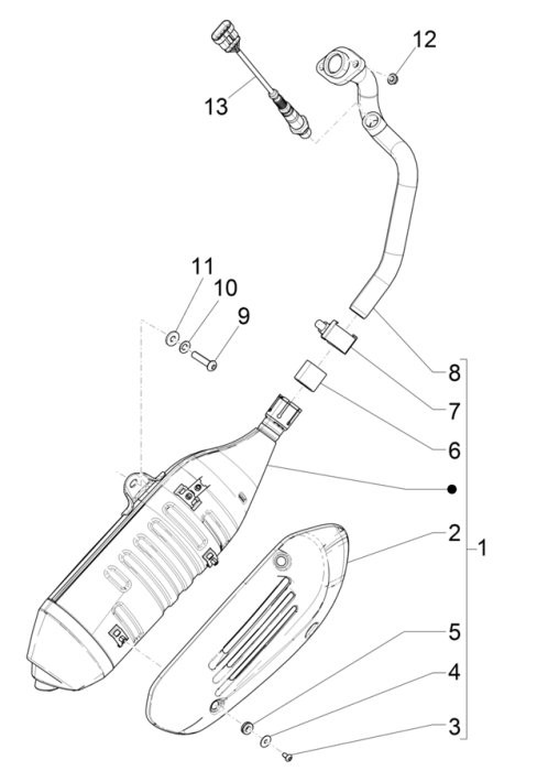 Scarico Vespa GTS 125 IE ABS Euro 4 2019
