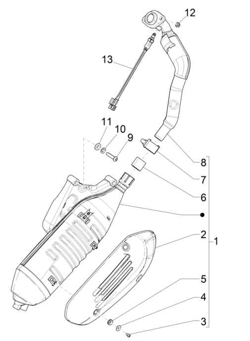Scarico Vespa GTS 125 IE ABS Euro 5 2021