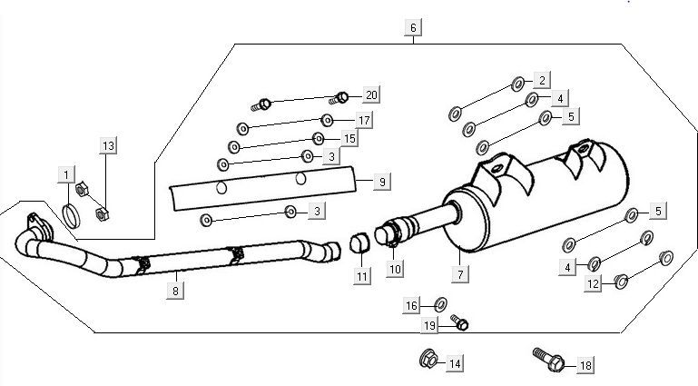 Silenziatore di scarico Kymco MXU 300R