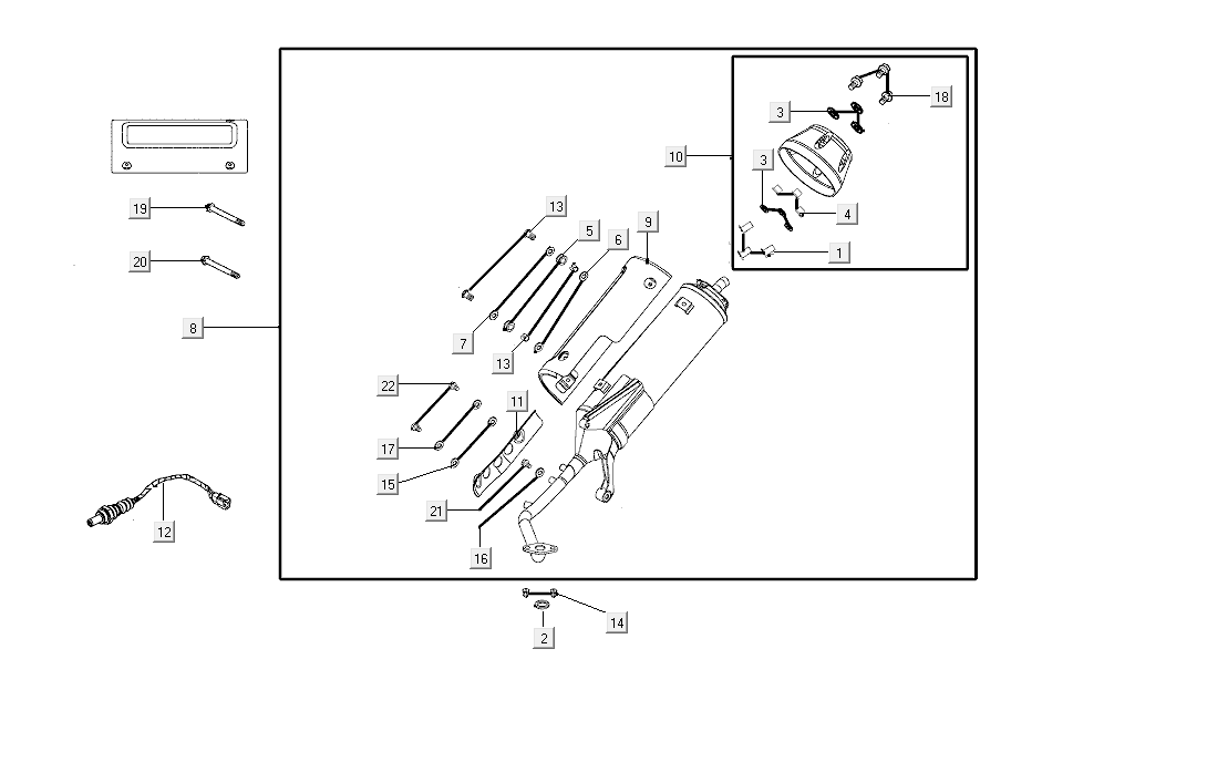 Scarico Kymco Super8 Street 50i Euro 4 nero opaco