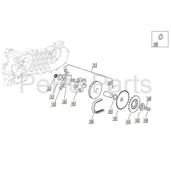 Variatore - Cinghia trapezoidale Aprilia Mojito Custom 50 2 tempi (motore Piaggio) 2004-2010