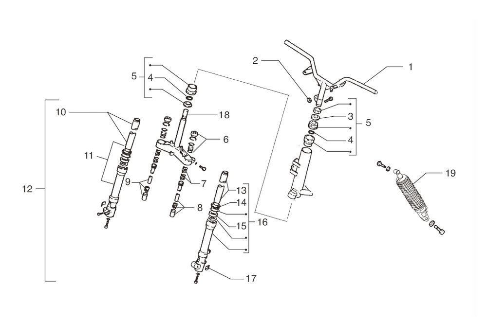 Forcella anteriore - Cuffia - Volante - ammortizzatoreBeta ARK-k 50 2 tempi LC rosso 2006