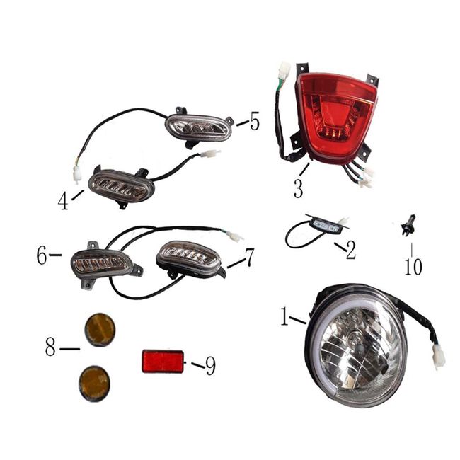 Faro anteriore - Luce posteriore - Luci lampeggianti BTC Cruise