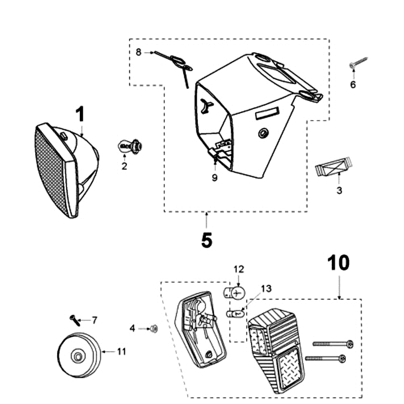 Faro anteriore - Luce posteriore - Indicatori Peugeot Vogue neri