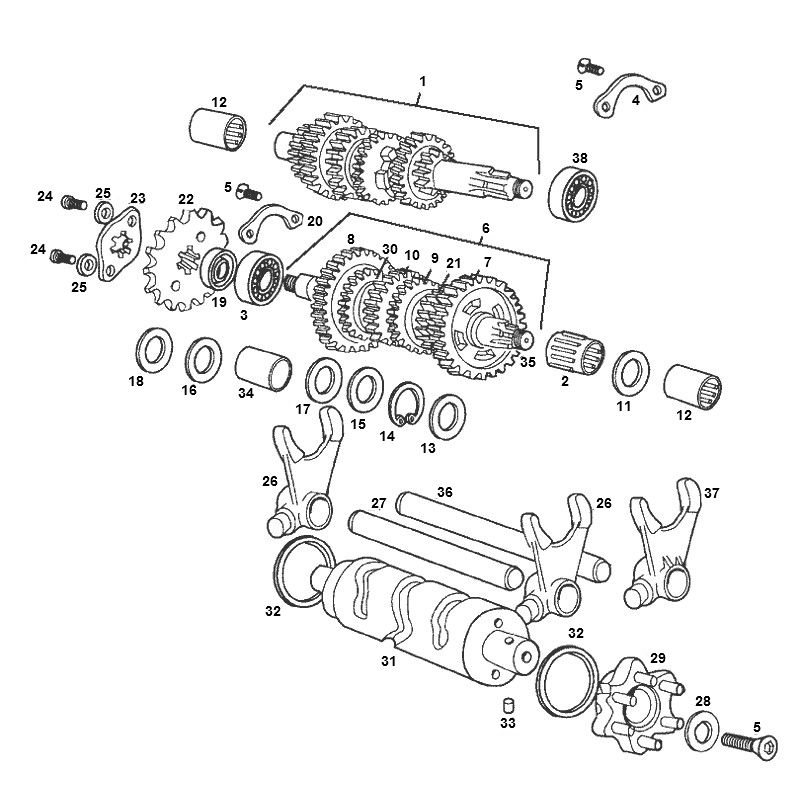 Cambio Derbi Senda R vecchio modello