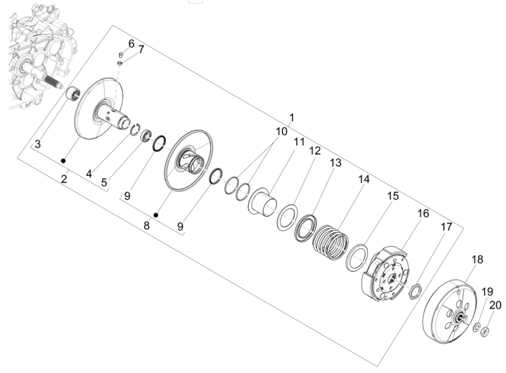 Frizione Vespa GTS 125 4 tempi ABS Euro 5 2021