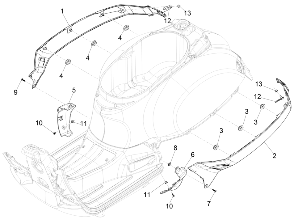 Parabrezza per moto - Spoiler Vespa GTS 125 IE ABS Euro 5 2021