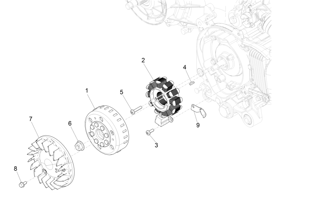 Accensione - Statore - Volano Piaggo Zip 50 4 tempi IGET 3V Euro 4