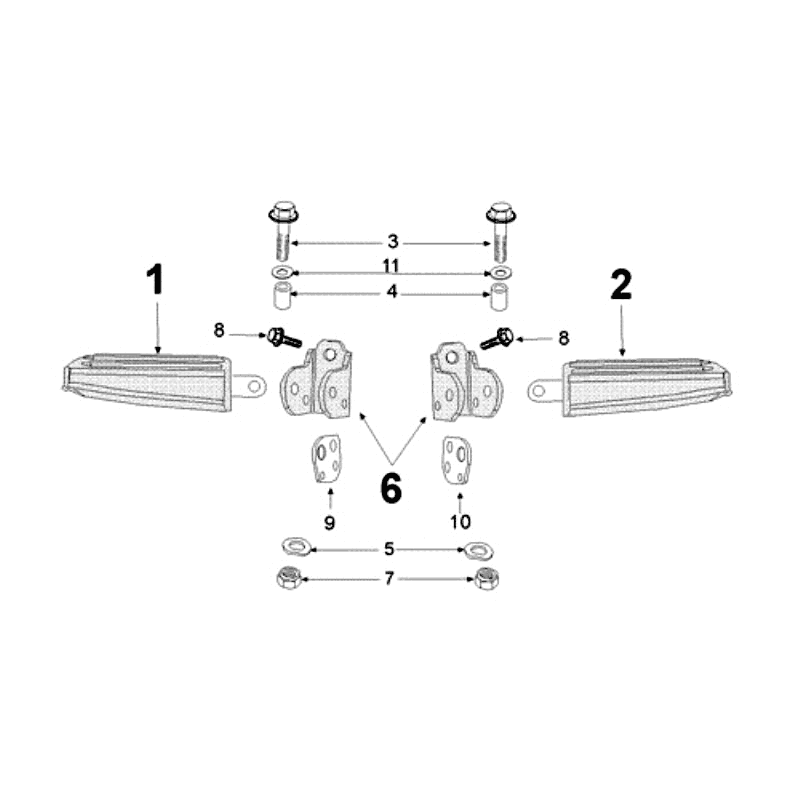 Poggiapiedi Peugeot Kisbee RS nero opaco