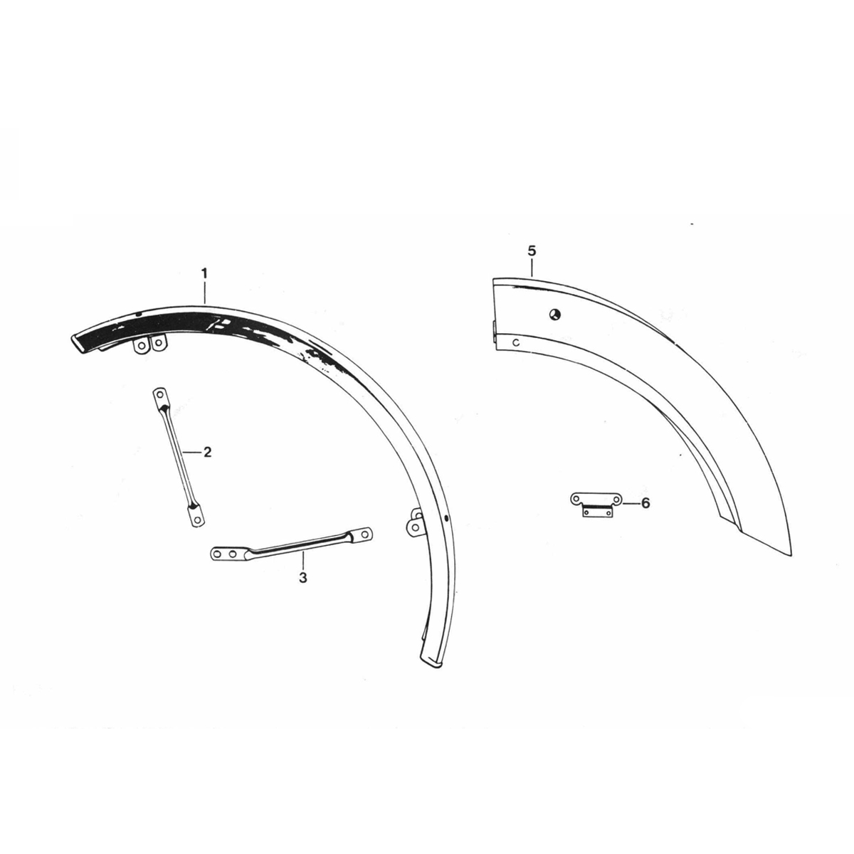 Parafango anteriore - Parafango posteriore Zundapp 529-010, dal 2020 al 2023
