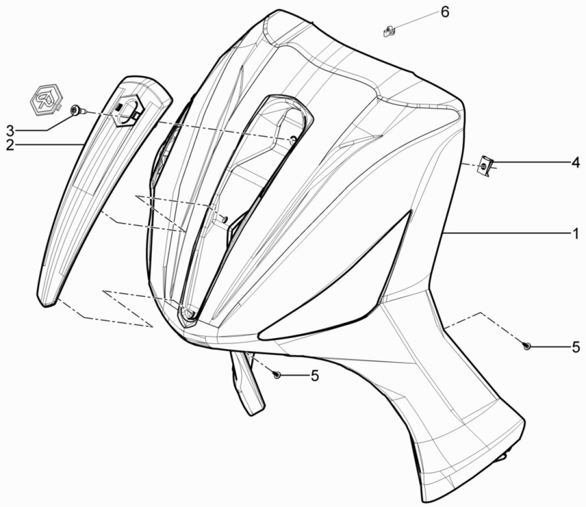 Coperchio anteriore Piaggio Beverly 300 IE ABS Euro 4 2016-2020